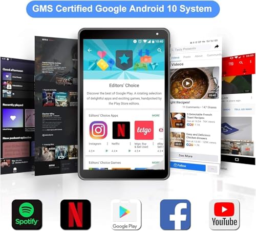 AWOW 10,1-Zoll-Tablet, 5000 mAh Akkulaufzeit, 2 GB RAM und 32 GB Speicher, Micro-SD-Karte mit bis zu 128 GB, Android 10 Go Edition, 800 1280 HD IPS-Display, 1,5 GHz Quad-Core-Prozessor, WLAN und - 3