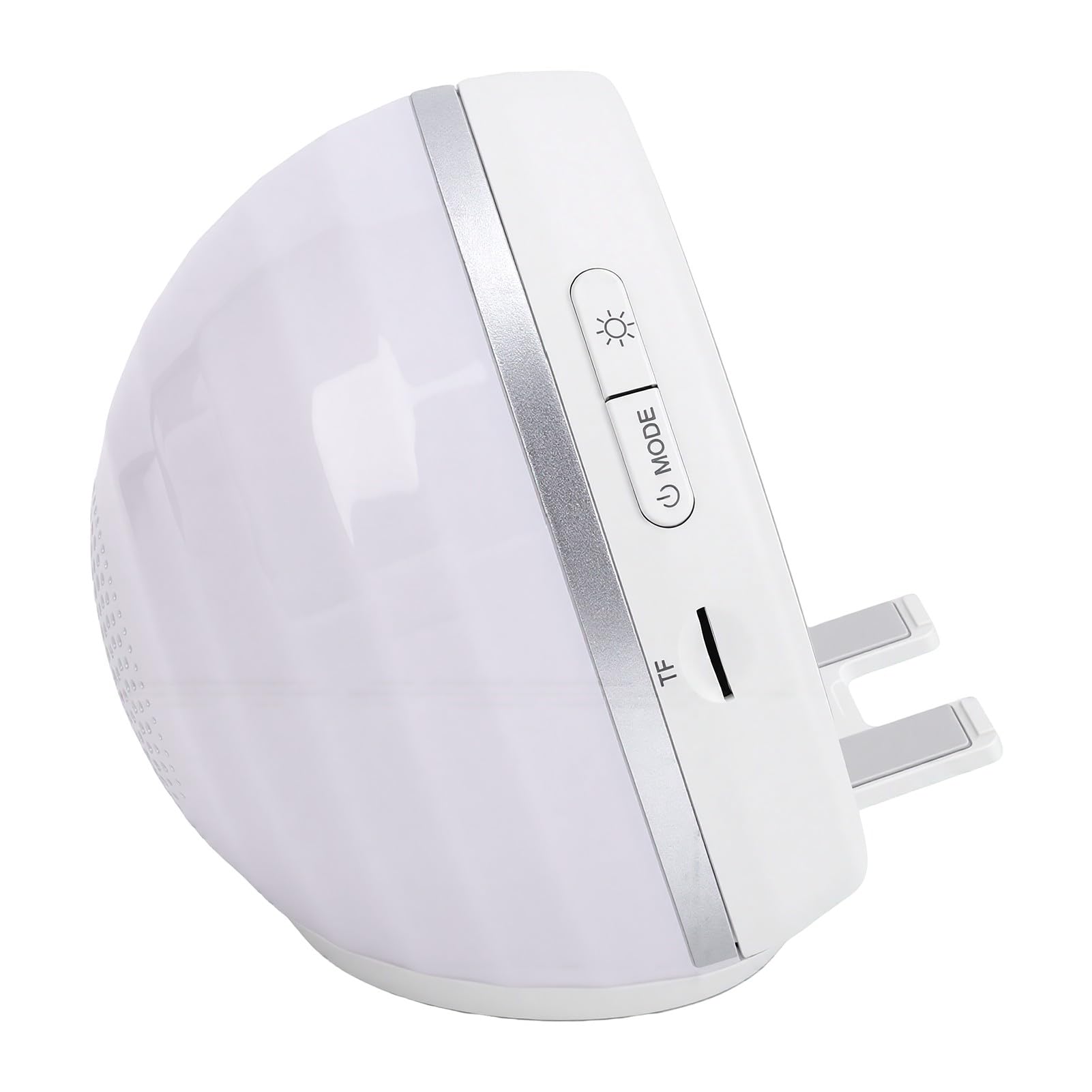 Jiawu Altavoz de Inducción con Soporte para Teléfono, 5.3 HiFi Bluetooth Sonido Envolvente de 360° Soporte para Teléfono con Luz Ambiental para Mesa de Inteligente, Soporta (White)
