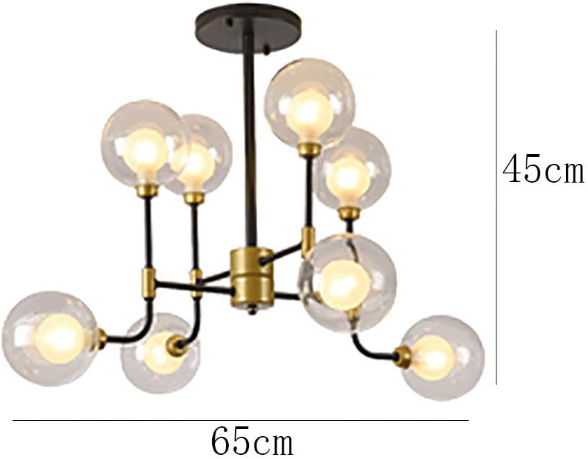 Modern Chandelier G9 Bulb Semi-Flush Mount Pendant Light Nordic Post-Modern Ceiling Light Industrial Hanging Light Fixture Matte Black Antique Brass Finish,8-Lights,8-Lights