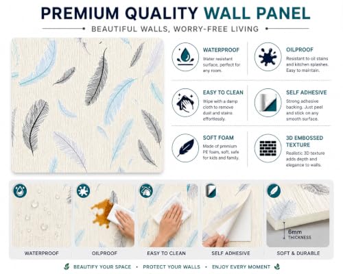 Image of Barebeauty 70 x 70 CM Brick Wallpaper 3D Wall Panel | Self-Adhesive Waterproof Foam Wall Sticker | Peel & Stick Decor for Home, Bedroom & Living Room (Pack of 30, 158.1 Sq. Ft. Approx)