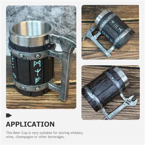 Jarra de cerveza vintage para camping y hogar con interior de acero inoxidable 8