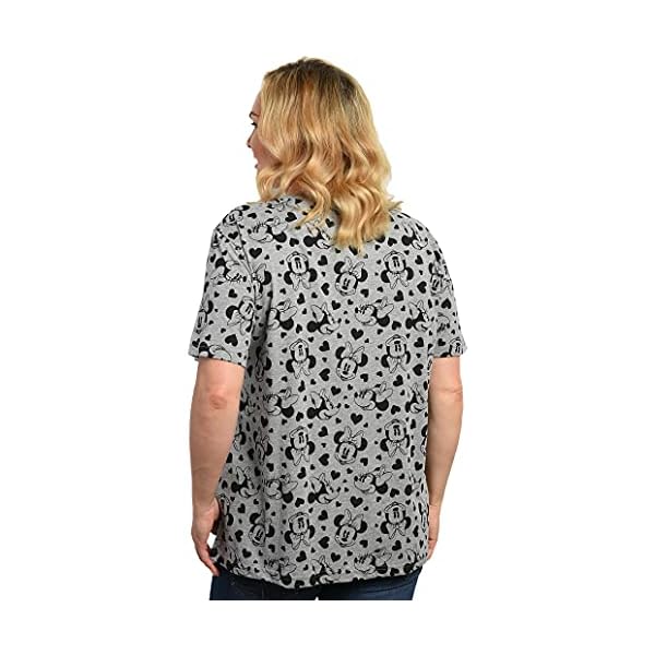 Disney-Womens-Plus-Size-T-Shirt-Minnie-Mouse-Print Disney Womens Plus Size T-Shirt Minnie Mouse All Over Print (Heather Grey, 3X)
