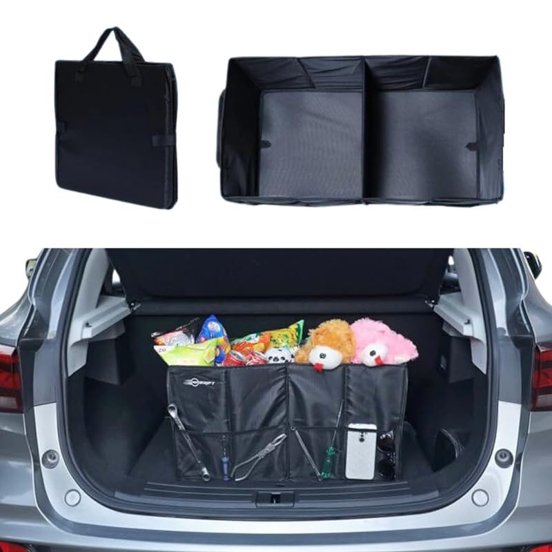 Image of Neodrift Trunk Master - Multi-Compartment Car Organizer for Garage, Sedan, SUV, Minivan - Durable, Portable, Anti-Skid Polyester, Ideal for Cargo, Gifts, Toys, Automobiles, Black