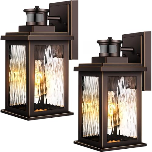 VIANIS Motion Sensor Outdoor Light Fixture, 2 Pack Outdoor Wall Lights