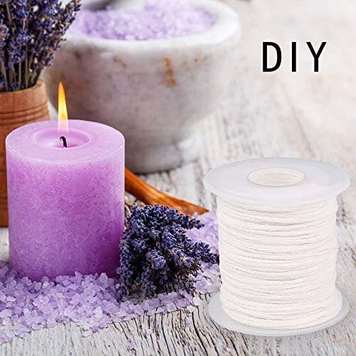 Meifyomng Cotton Candle Wicks, 1 Roll 200 Feet Braided Smokeless Natural Replacement Wicks for Oil Lamps and Candles, DIY Handmade Candle Making Supplies