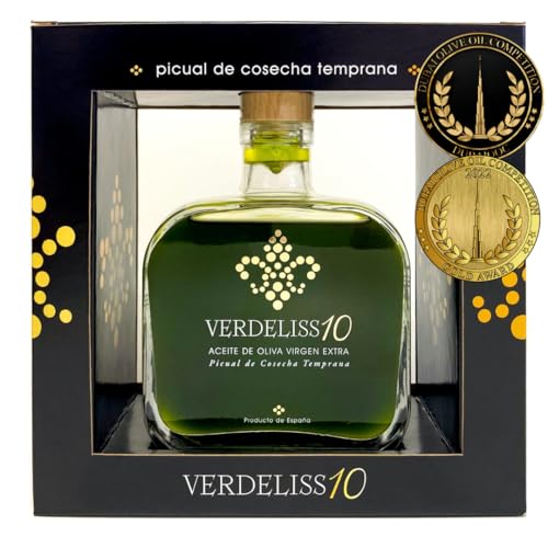 | VERDELISS 10 LUXURY | ACEITE DE OLIVA VIRGEN EXTRA PREMIUM DE JAEN DE COSECHA TEMPRANA EXTRACCION EN FRIO ACEITE DE LA VARIEDAD PICUAL DE COLOR VERDE
