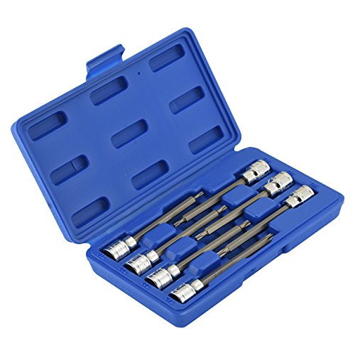 Neiko 10080A 3/8” Drive Extra Long Torx Star Bit Socket Set | 7 Piece | T10 To T40 | 4-3/8” Length #TOP1
