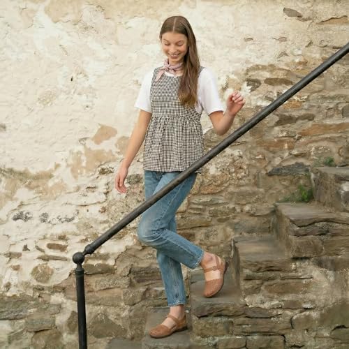 Image of PARTY Closed Toe Sandals Women, Barefoot Arch Support Flat Sandals for Office Work and Travel with Comfortable Cork Footbed