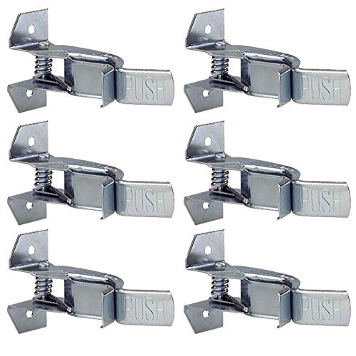 Wideskall Heavy Duty Metal Gaint Spring Grip Clamp Tool Hanger Wall Orgainzer for Garage Closet Brooms and Mops Wall Mount Holder (Pack of 6)