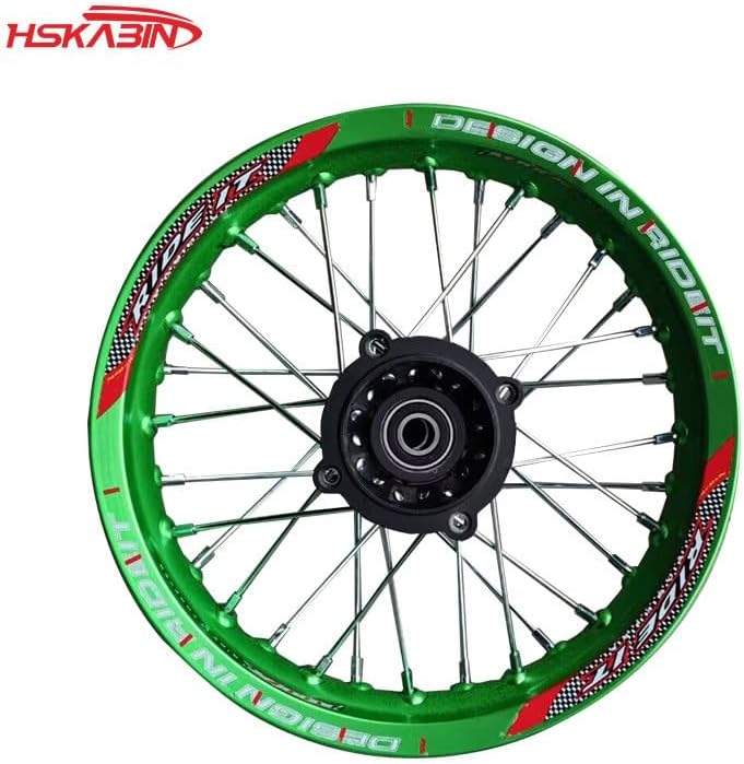 Off-road motorcycle 1.85x12 inch disc brake aluminum alloy rear wheel hub with decals (yellow)
