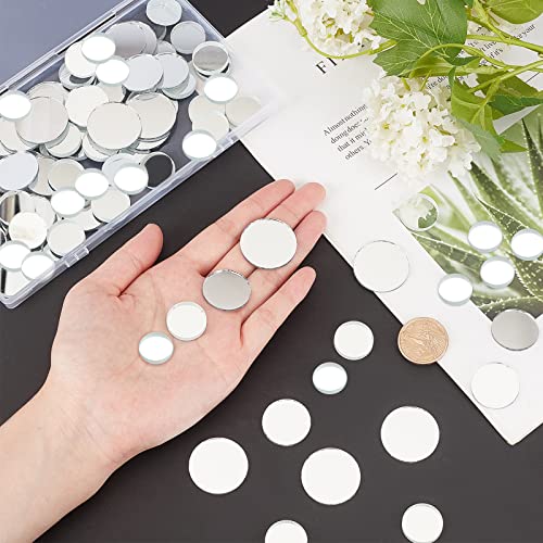 Pandahall 120Pcs Round Mirror Glass Mosaic Tiles Small Mirror Round Craft Mirror Tiles For Home Decoration Crafts Jewelry Making Arts & Crafts Projects, 4 Sizes #TOP6