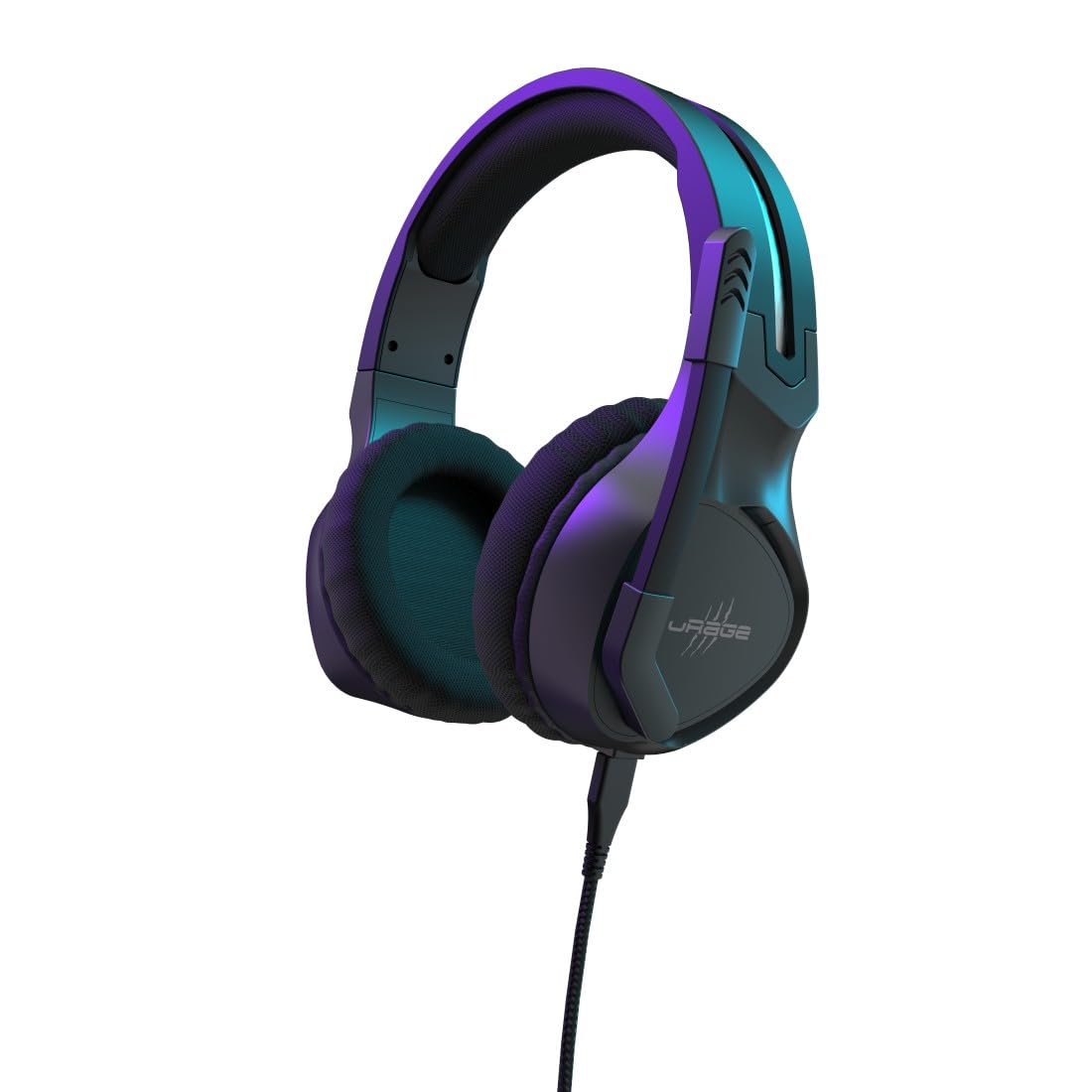 uRage Cuffie da gioco per microfono (cuffie over-ear Gamer, certificate DTS X, Micro Flip to Mute, Cavo Jack Uflex Rimovibile, Cuffie Micro Multipiattaforma PC/PS/Xbox/Nintendo Switch) Nero
