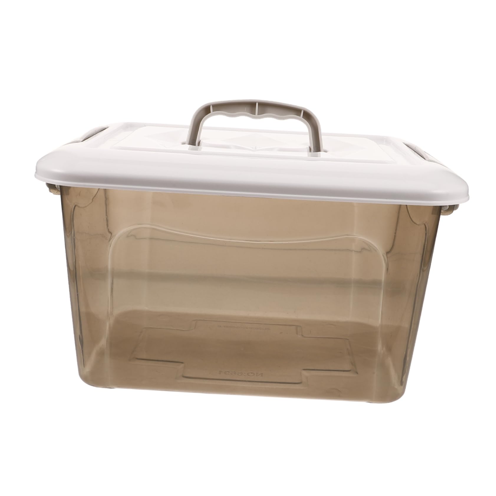 Boîte de rangement en plastique portable Vaguelly transparente taille moyenne pour bureau