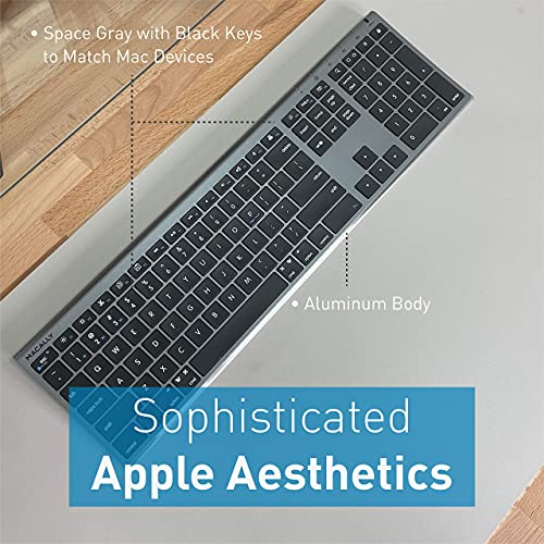 Macally Wireless Space Gray Bluetooth Keyboard and a Webcam, Be Video Conference Ready