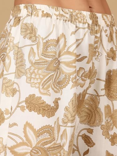 Image of Varanga Women-Gota Detailed Ethnic Floral Printed Kaftan & Trouser