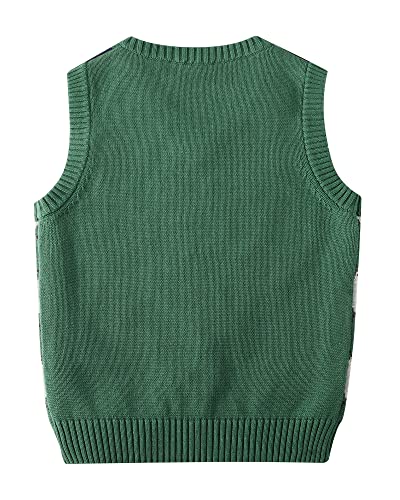 Image of Boys Sweater Vest V Neck Argyle Sleeveless Uniform Knit Plaid Kids Clothes