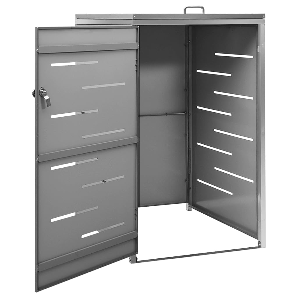 Générique Abri pour Poubelle 69x77,5x112,5 cm INOX,Accessoires pour conteneurs à déchets,Cache-conteneurs à déchets,149554
