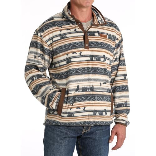Cinch Men's Cream Polar Fleece Pullover2