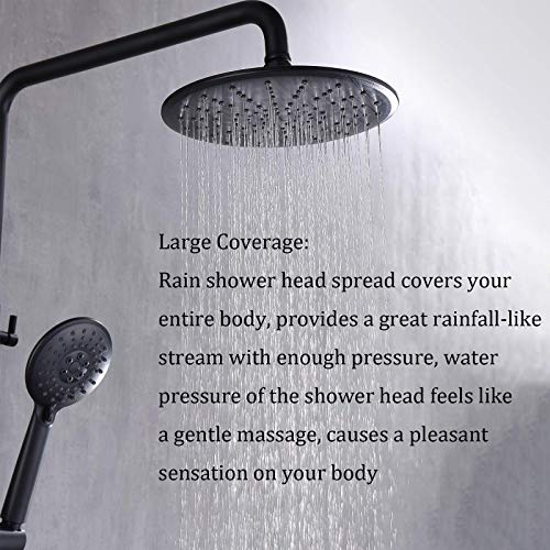 Ensemble de douche noir avec robinet mural douchette et mitigeur de baignoire - 5