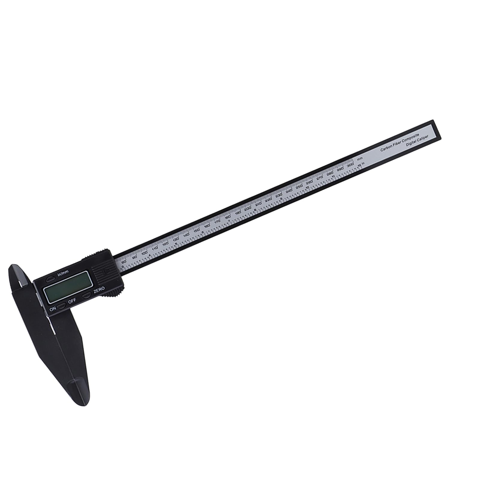 Calibro Digitale 300mm in Carbonio con Ganascia Lunga | Strumento di misurazione professionale, corpo in fibra di carbonio, lettura con display LCD, ganasce lunghe per falegnam