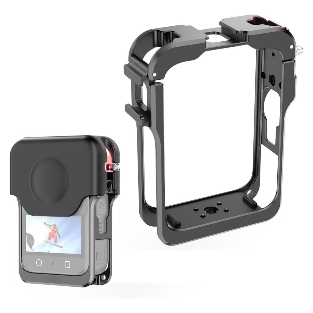 Yantralay Metal Frame Camera Cage with Silicone Lens Protector for DJI Osm o Action 360 – Aluminium Protective Cage with 1/4" Threaded Hole & Cold Shoe Mount, Action 360 Camera Accessories-image-29