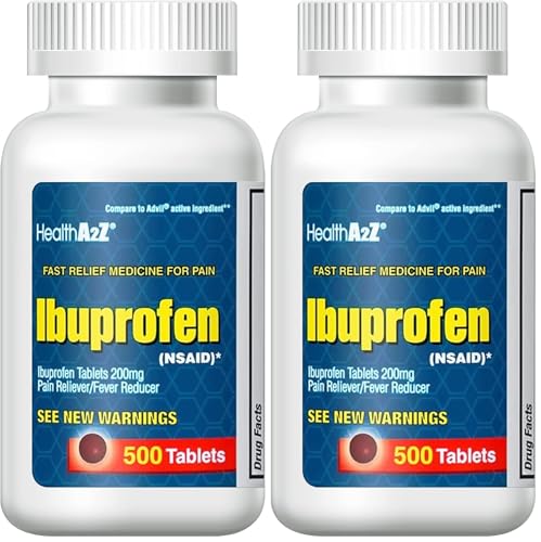 Image of HealthA2Z Ibuprofen 200mg | 500 Counts | Pain Relief | Body Aches | Headache | Arthritis | Cramps | Back Pain | Fever Reducer (500 Count) (Pack of 2)