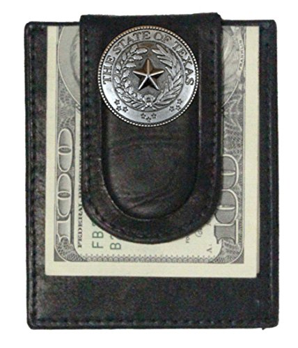 Custom Texas Seal Paul and Taylor Money Clip Wallet Black