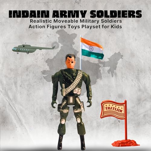 Image of Realistic Moveable Military Soldiers Action Figures Toys Playset for Kids 3+|2Pcs Special Force with 7PCS Army Accessories Toyset for Boys and Girls Decoration Item Birthday Gift for Children