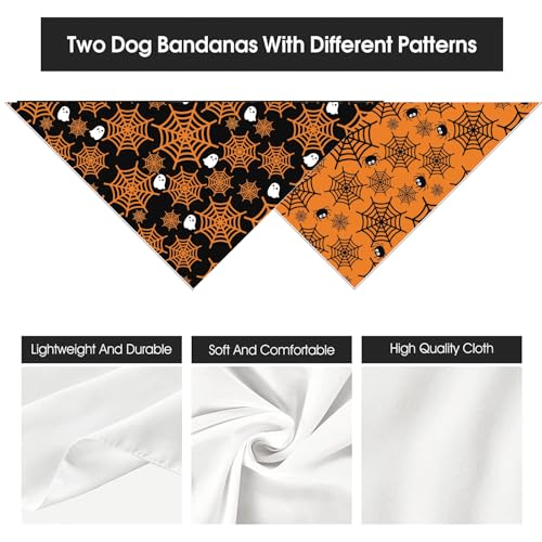 Halloween-Dog-Bandanas-Puppy-Scarf-Ghosts-Spider-Web-Dog-Outfits-2-Pcs-Adjustable-Holiday-Party-Birthday-Triangle-Reversible-Dog-Costume-for-Small-Medium-Large-Dogs Halloween Dog Bandanas Puppy Scarf Ghosts Spider Web Dog Outfits 2 Pcs Adjustable Holiday Party Birthday Triangle Reversible Dog Costume for Small Medium Large Dogs