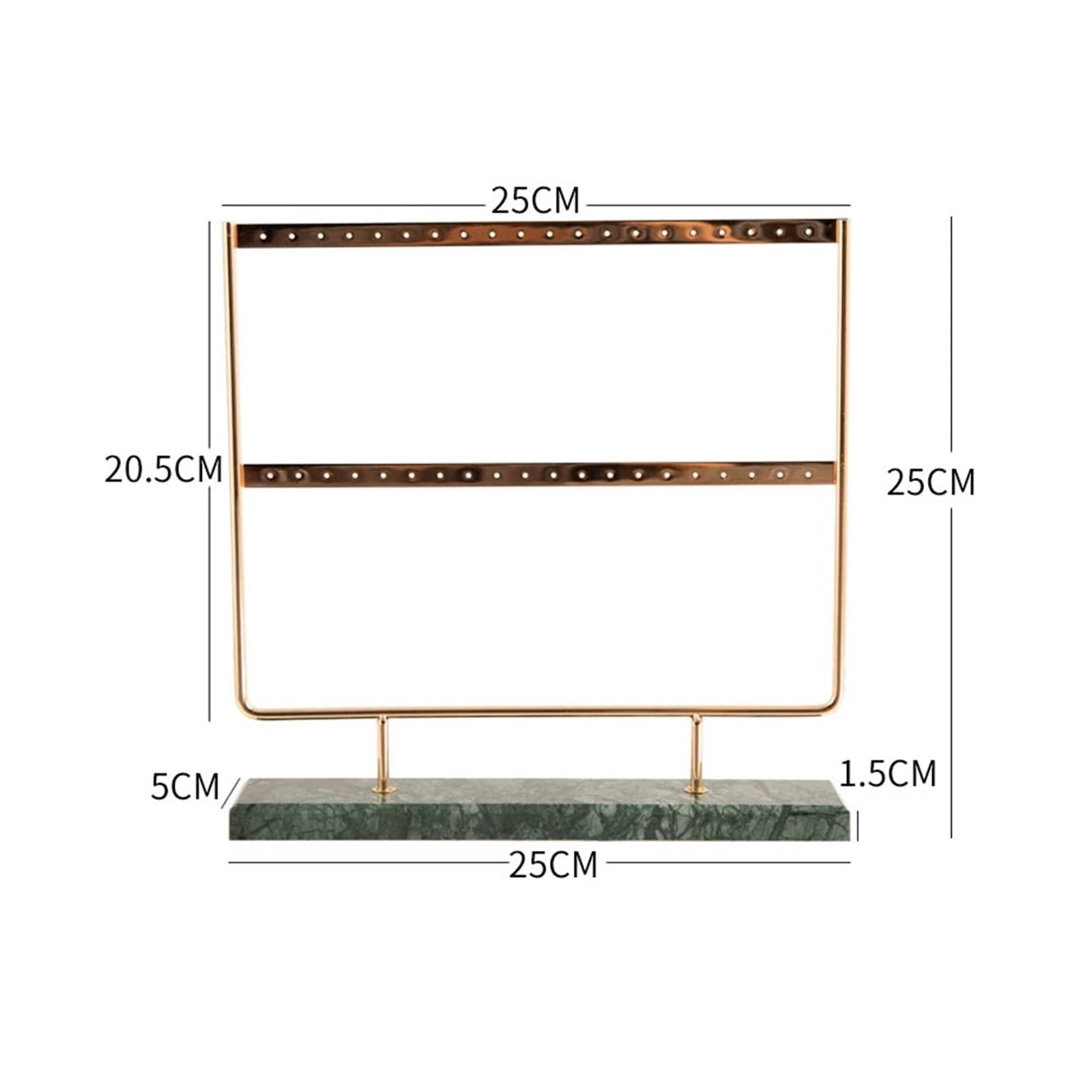 Soporte de joyería 2-Tier Metal Earring Display Stand with Marble Base Organizador de Joyas
