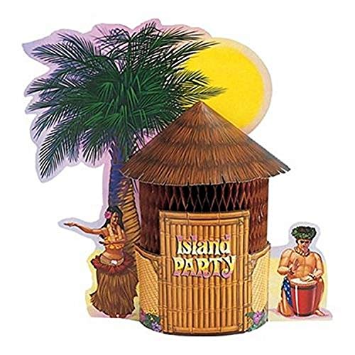 Creative Converting Honeycomb Centerpiece, Luau Tiki Hut , one size -,261713