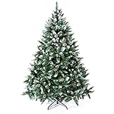 Senjie Artificial Christmas Tree 6,7 Foot Tree with Pine Cone Decoration (6 Foot)