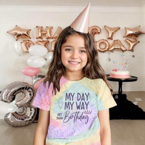 Birthday Girl Shirt Cute Girl Birthday T-Shirt Toddler Girls Graphic Baby Short Sleeve Tee Tops 5-12 Year2