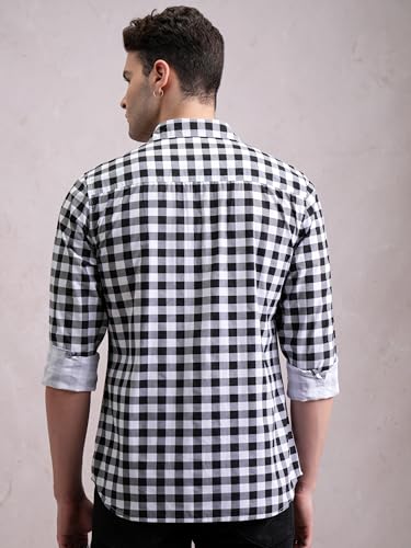 Image of Highlander Men's Slim Fit Checks Shirt | Full Sleeves | Regular Collar | Casual Shirts for Men