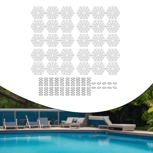 Red para estanque hexagonal con 30 protectores plásticos flotantes y clips de unión 4