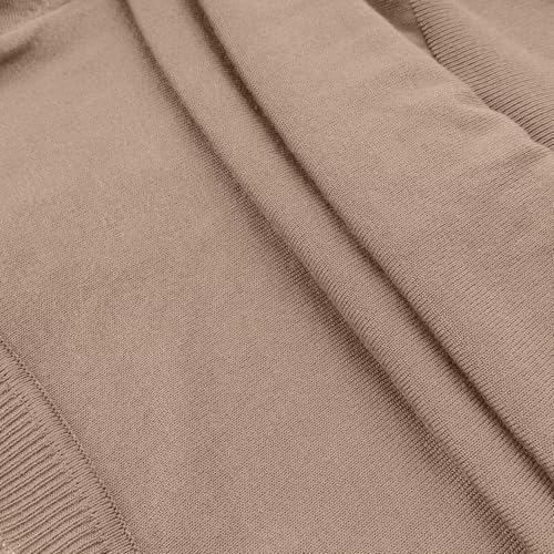 Women's Cardigan Sweater V Neck Lightweight Button Front Knit Tops Khaki - image 6