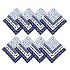 Home Bargains Plus Square Fabric Napkins Set of 8 Napkins Blue Provence Rooster Wrinkle Water and Stain Resistant Country Provence Fabric Napkins Farm