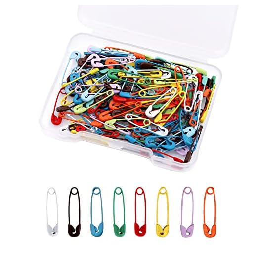 120 Uds Imperdibles de Metal con Caja Transparente, 19mm Imperdibles de Seguridad Pequeño de Colores Alfileres de Seguridad para Coser Ropa, Fabricación de Joyas