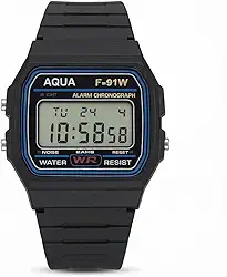 Relógio De Pulso Digital Vintage Pequeno Preto Básico Militar A Prova D'agua Unissex