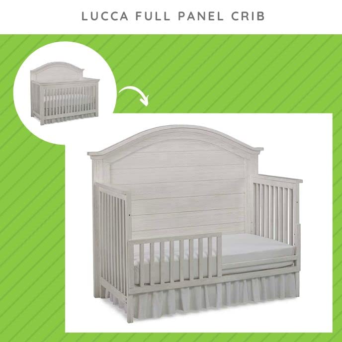 Image of Toddler Bed Safety Guard Rail for Dolce Babi Convertible Cribs - Solid Wood Rail for Convertible Crib to Toddler Bed Conversion - Safety Bed Rail for Children (Seashell)