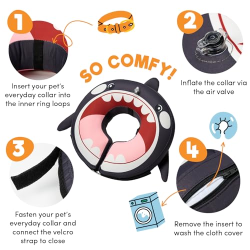 image for BENCMATE Inflatable Dog Cone Collar Alternative, Soft Dog Cone for Sma