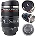 TMANGO Taza de café con lente de cámara con tapa retráctil, taza de café para fotos, taza de café de acero inoxidable con lente de viaje para fotógrafos regalo