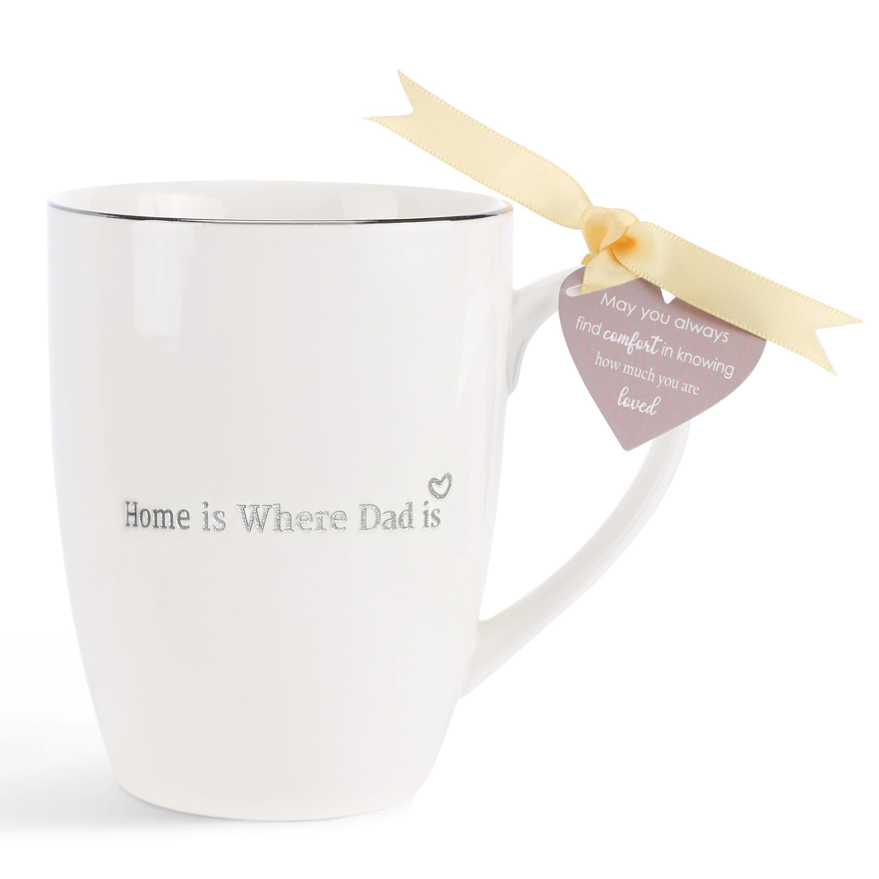 HOME SMILE Home is Where Dad Is Mug with Handle for Father's Day Gifts-Dad Gifts from Daughter Birthday Present Ideas,Engraved Tea Cup Novelty Coffee