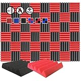 ✅ PROFESIONAL: Densidad 26 kg / m³, tamaño (tolerancia +/- 2%) 25x25cm o 50x50cm, altura 5cm (base + pirámide), absorción de frecuencias medias-altas (500-8000Hz), hipoalergénico, inodoro, ignífugo. Eliminación de reverberación en la sala hasta aproximadamente 3/4 db.