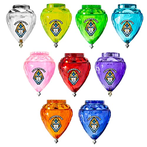 TROMPOS COMETA Peonza DIAMANTON Turbo con Rodamiento con Blister Trompo con Punta de Acero y Textura Diamante, Colores ALEATORIOS, ENVÍO 1 Unidad