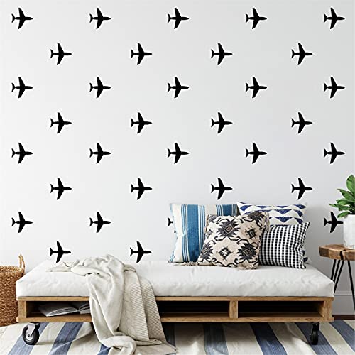 Vinilos Decorativos Avión Negro para Pared Infantil miniatura 2