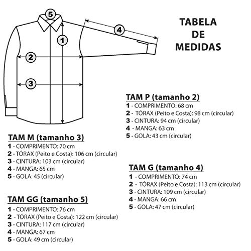 Kit Camisa Social Masculina Slim Manga Longa 3 Unidades (P, Cor Cód. K5810)