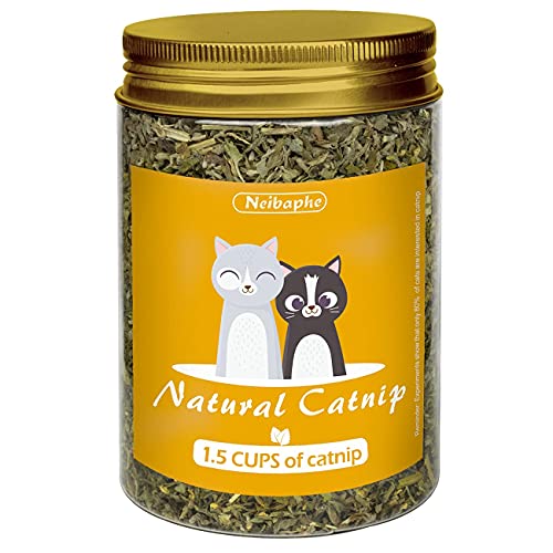 Neibaphe Catnip, Selected Natural Catnip Leaves, Makes Cat Crazy(1.5CUP)