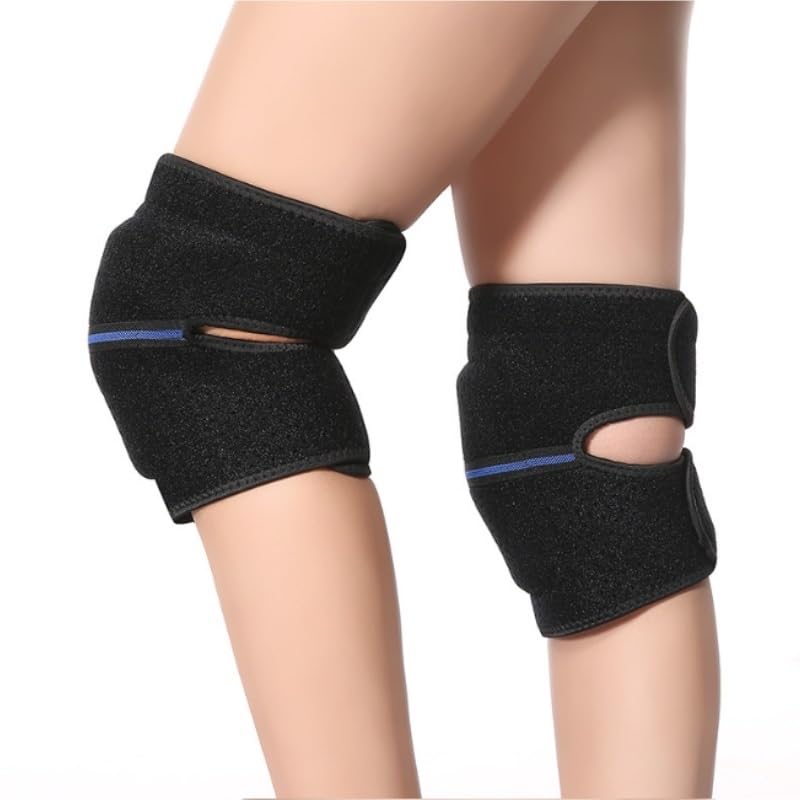 Exercise, protection Sports Knee Pads Thickened Sponge Anti-collision Protective Gear Support Climbing Cover Strap for Fitness, cycling, running, playing football(D)