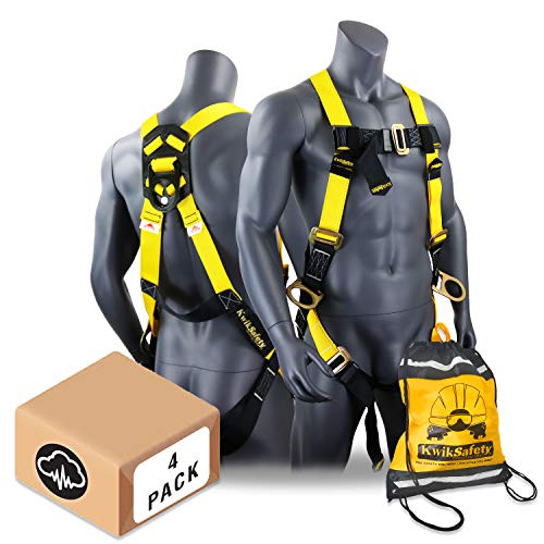KwikSafety - Charlotte, NC - THUNDER [4 PACK] 3D Ring Safety Harness OSHA ANSI Industrial Full Body Fall Protection Personal Equipment Construction Carpenter Scaffold Contractor